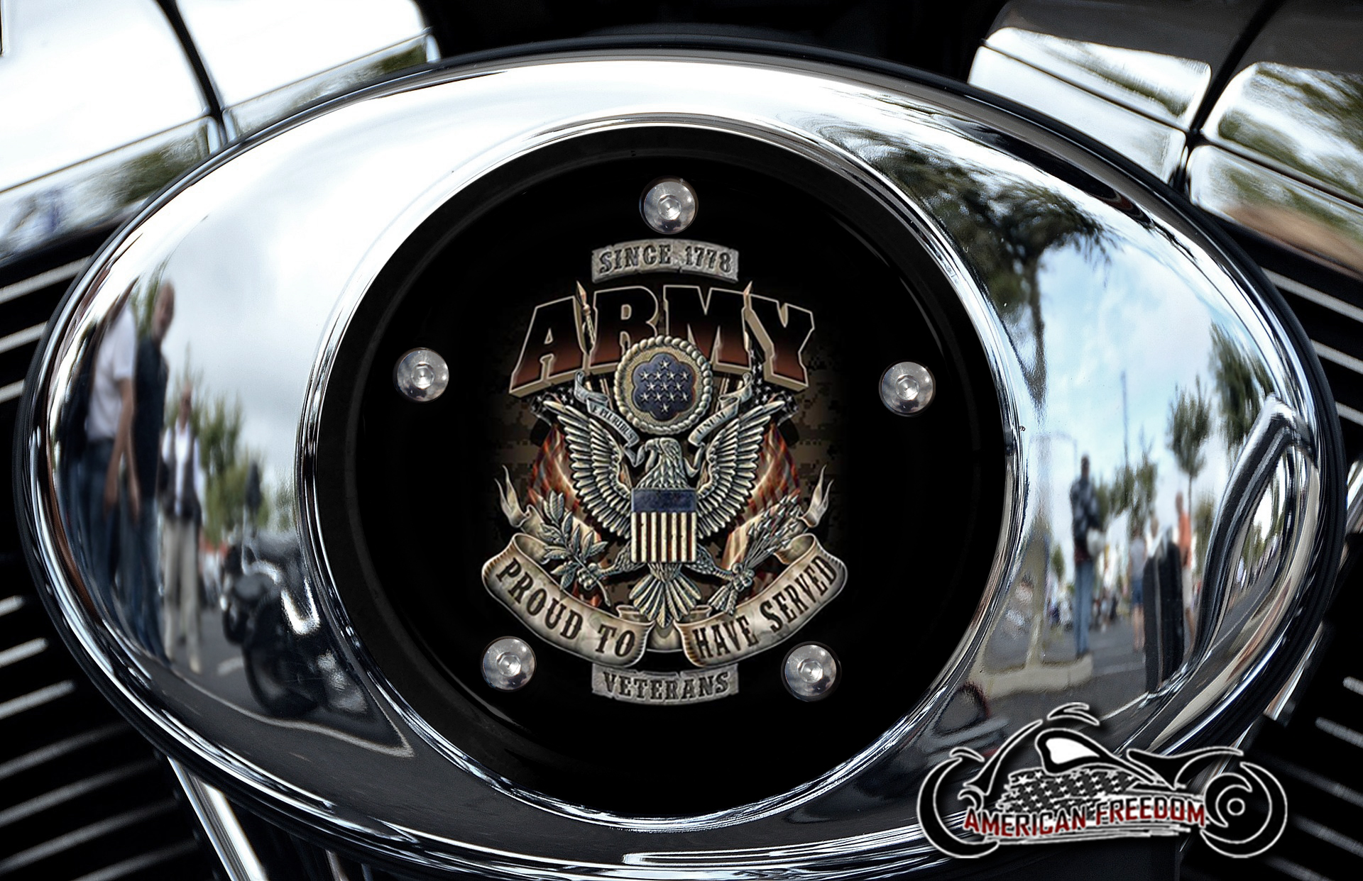 Harley Air Cleaner Cover - Proud Army
